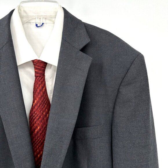 BROOKS BROTHERS 346 jacket blazer sport coat stretch wool blend charcoal 44L - Picture 1 of 9